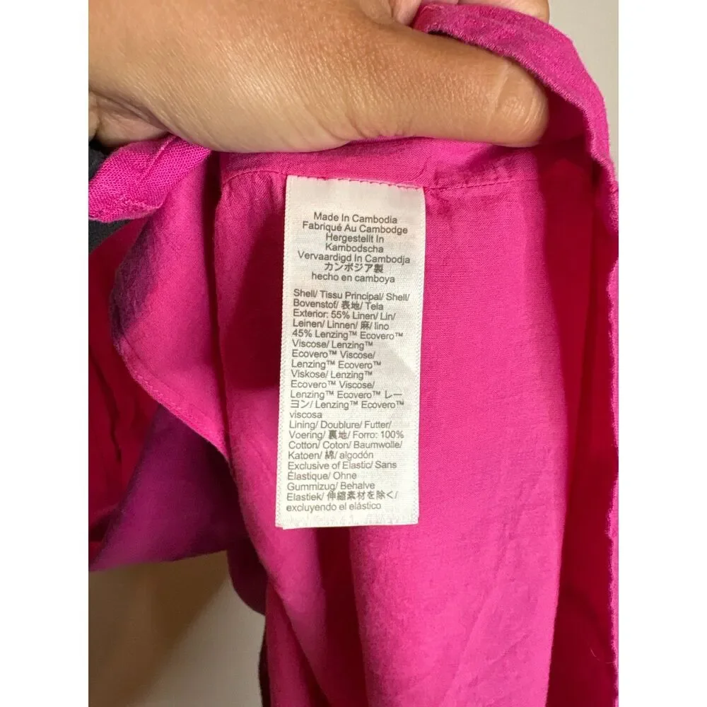 J. Crew pink linen blend midi dress